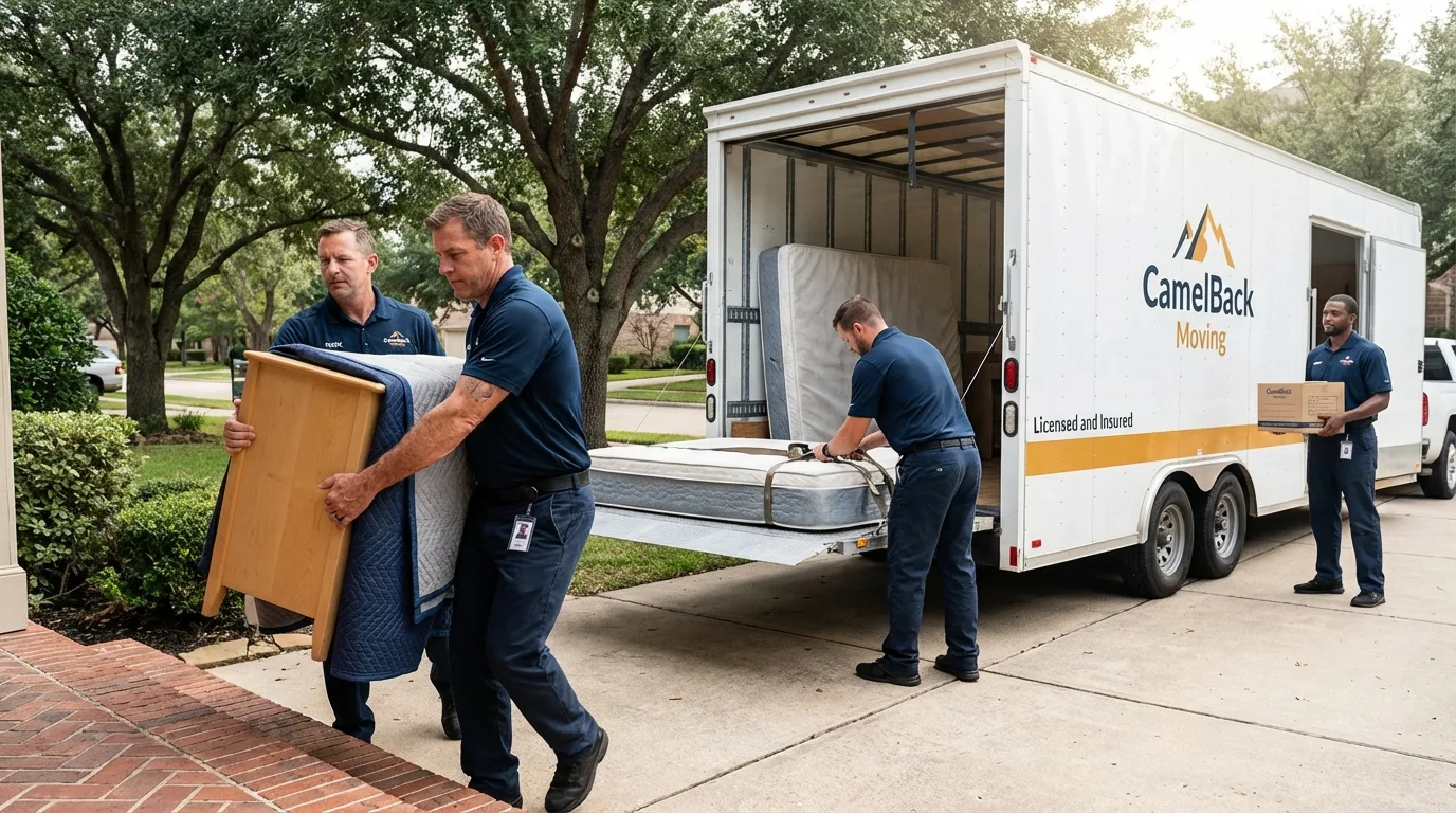 Crew loading residential truck for cross-state move from Mayo, FL