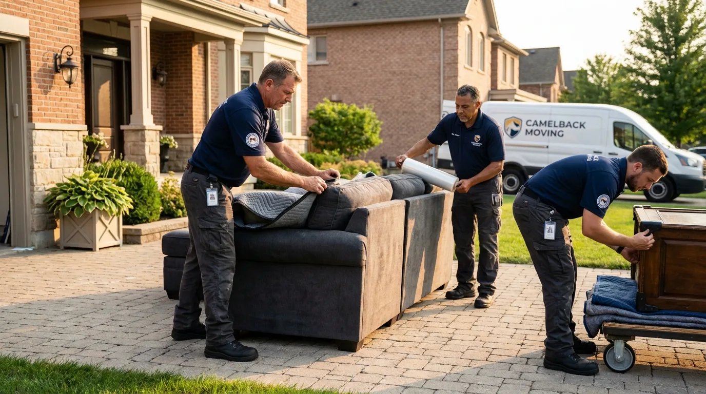 Large estate moving crew wrapping furniture in Mayo, FL